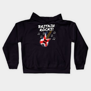 UK Flag Bass Guitar Bassist British Musician Kids Hoodie